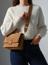 Cross Body Tas Altesse Suede Etrier Bruin altesse suede EASU048M-vue-porte